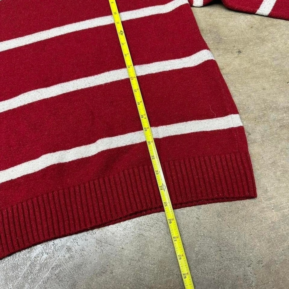 American eagle Red and white striped crewneck knit sweater 2000s y2k mens XL - Picture 6 of 7